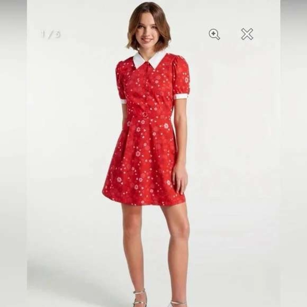 ModCloth NWT One Sweet‎ Day Vintage Inspired Shirtdress - size 8-Red